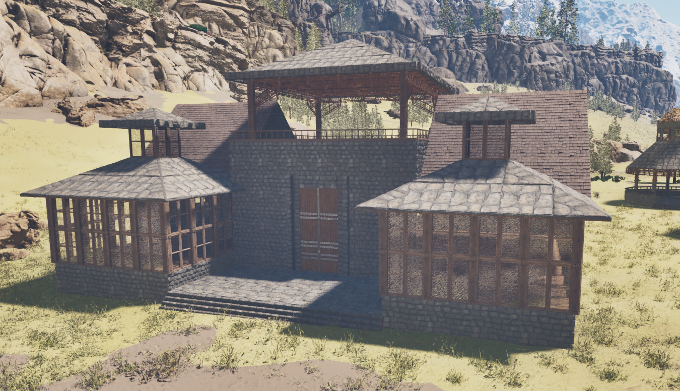 Itsatzu - Small Starter Home - Vanilla, stone, wood, thatch, green ...