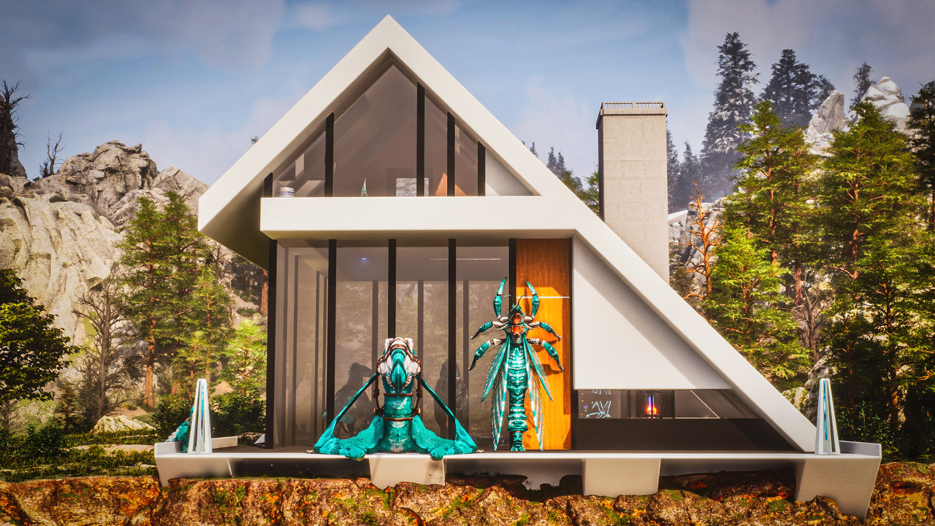 Etholdir Modern A-Frame Cliff Base - ARK Building Template
