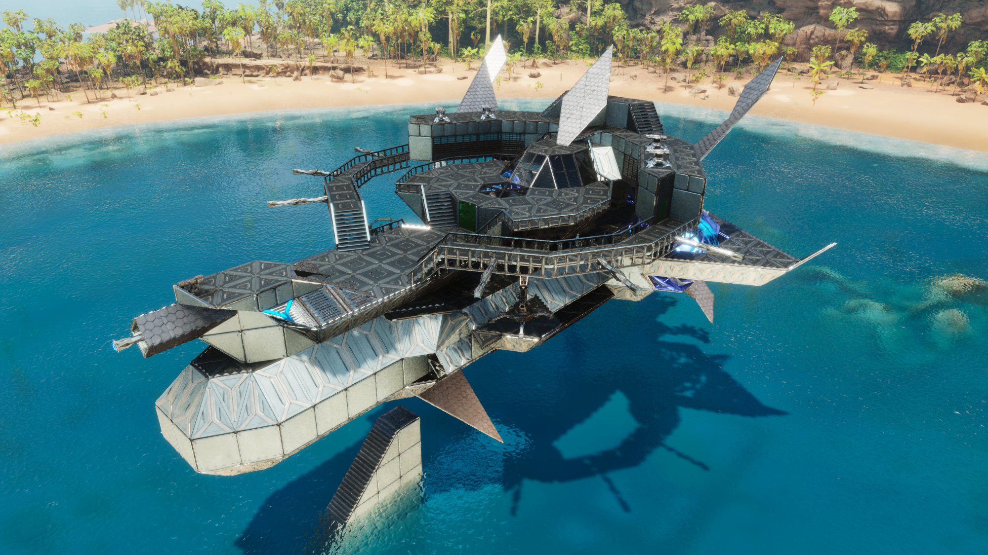 SpaceShip ( Floating base-type ) - ARK建築テンプレート