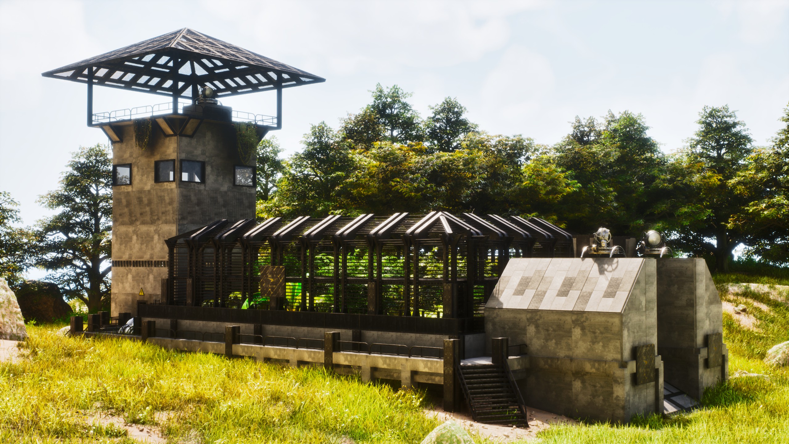 Ark Raptor Enclosure Etholdir Jurassic Park Raptor Pen Bunker - ARK Building Template